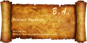 Boros Agaton névjegykártya
